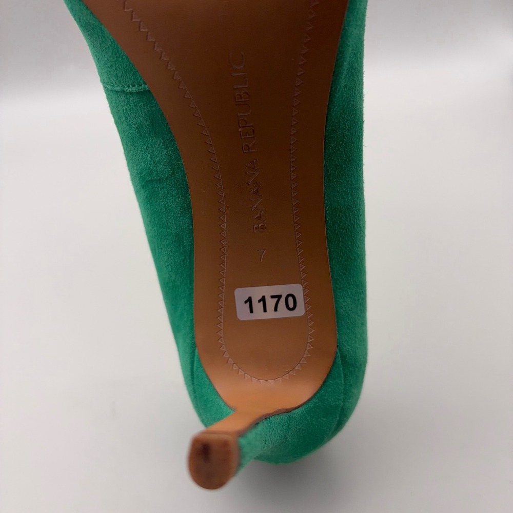 Banana Republic Pumps Womens 7 Green Suede Pointed Toe Stiletto Classic - Picture 12 of 12